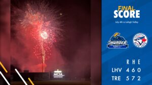 Tellez Lights the Fireworks at Trenton Thunder Independence Day Series Finale