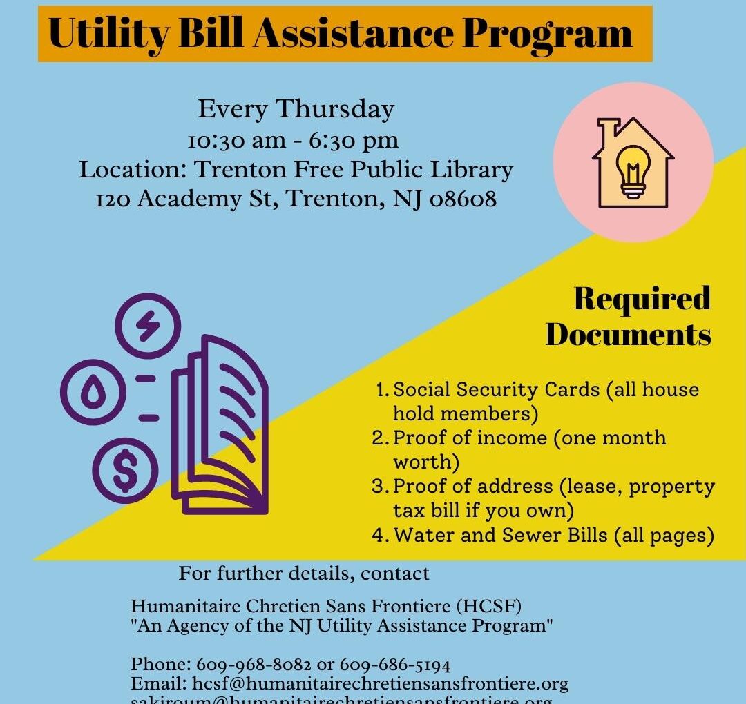 Utility Bill Assistance Program Available at Trenton Public Library
