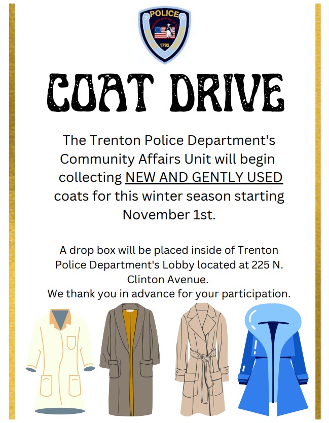 Trenton Police Department’s 2022 Coat Drive is Here