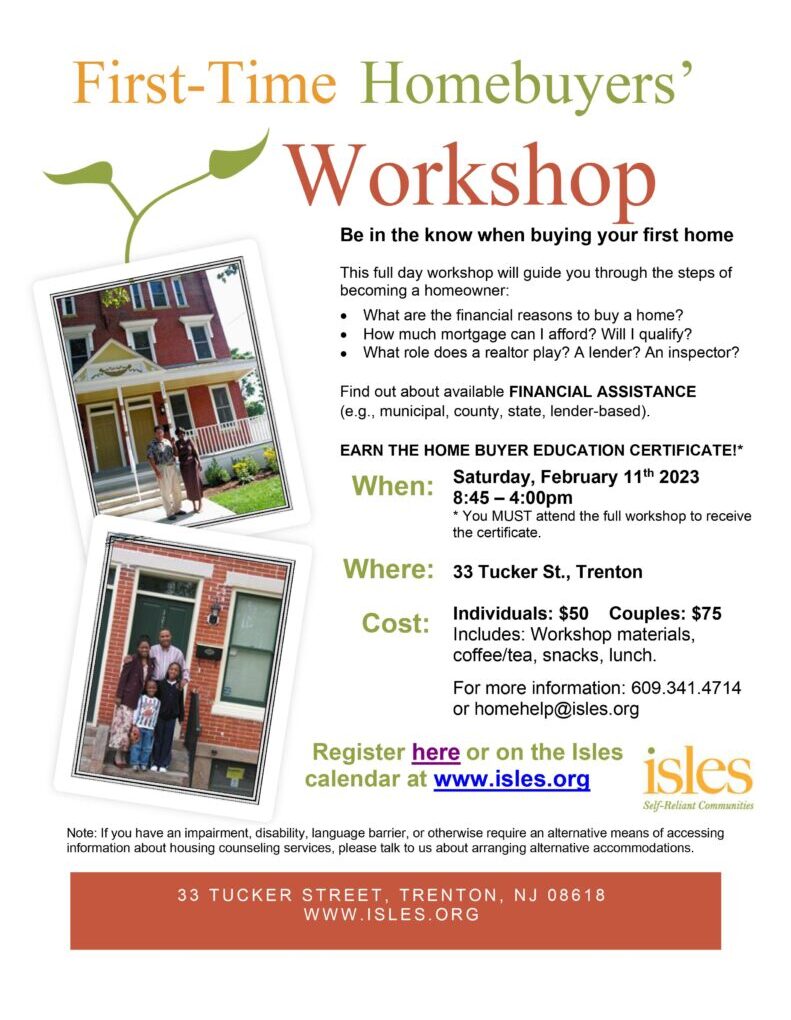 Isles to Host First-Time Homebuyers Course
